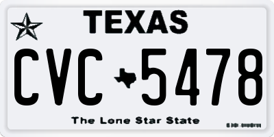 TX license plate CVC5478