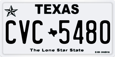 TX license plate CVC5480