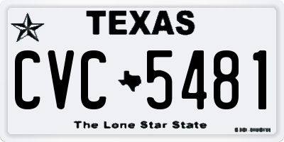 TX license plate CVC5481