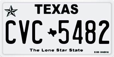 TX license plate CVC5482