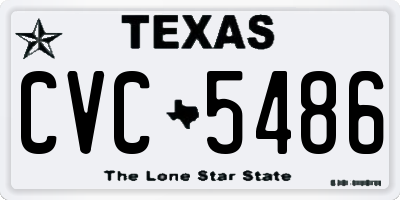 TX license plate CVC5486