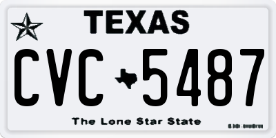 TX license plate CVC5487