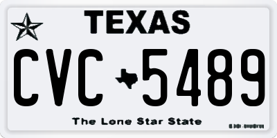 TX license plate CVC5489