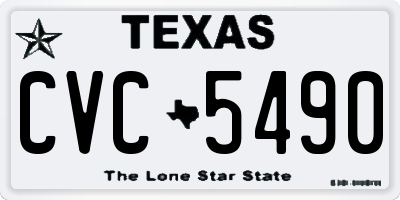TX license plate CVC5490