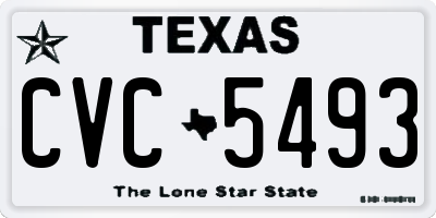 TX license plate CVC5493