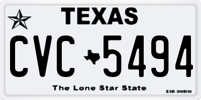 TX license plate CVC5494