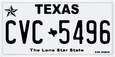 TX license plate CVC5496