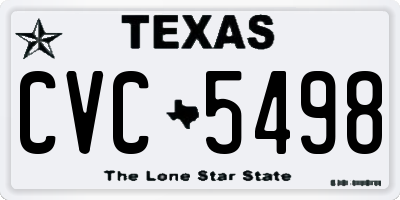 TX license plate CVC5498