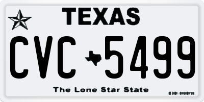 TX license plate CVC5499