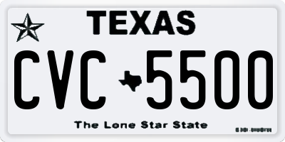 TX license plate CVC5500