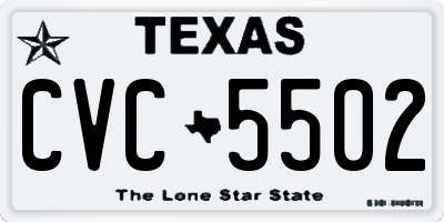 TX license plate CVC5502