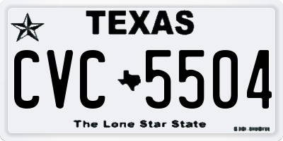 TX license plate CVC5504