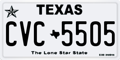 TX license plate CVC5505