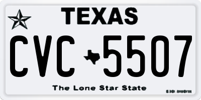TX license plate CVC5507