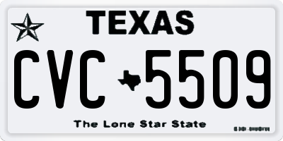TX license plate CVC5509