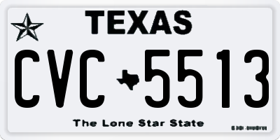 TX license plate CVC5513