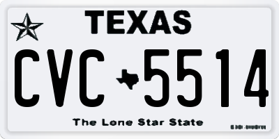 TX license plate CVC5514