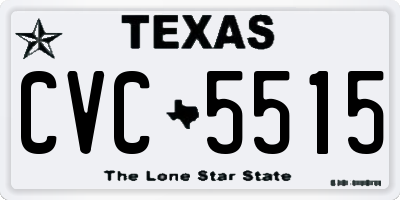 TX license plate CVC5515