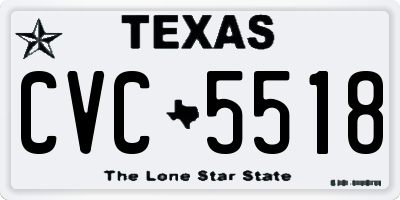 TX license plate CVC5518