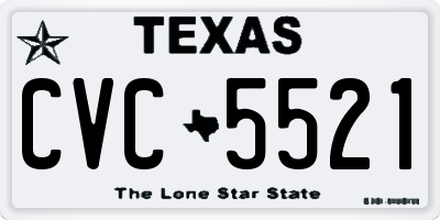 TX license plate CVC5521