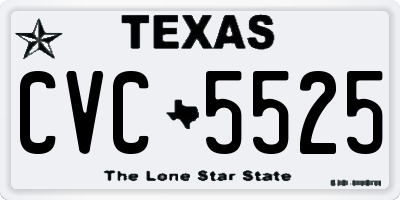 TX license plate CVC5525