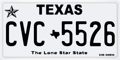 TX license plate CVC5526