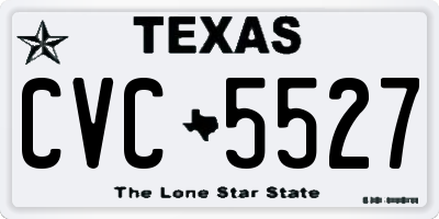 TX license plate CVC5527