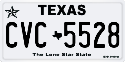 TX license plate CVC5528
