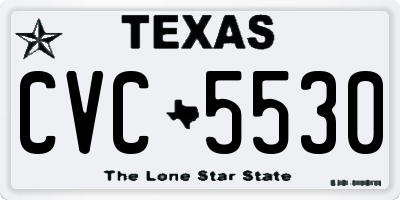 TX license plate CVC5530