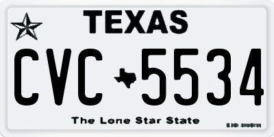 TX license plate CVC5534