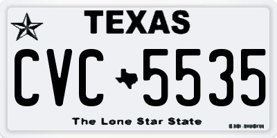 TX license plate CVC5535