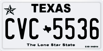 TX license plate CVC5536