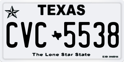 TX license plate CVC5538