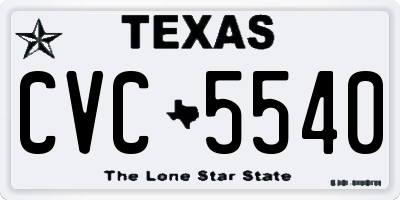 TX license plate CVC5540