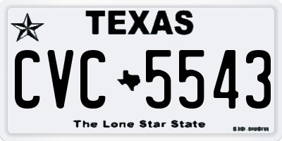 TX license plate CVC5543