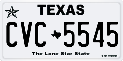 TX license plate CVC5545