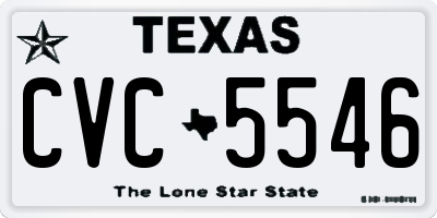 TX license plate CVC5546