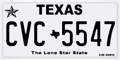 TX license plate CVC5547