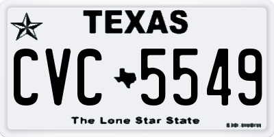 TX license plate CVC5549
