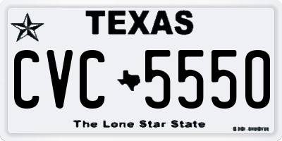 TX license plate CVC5550