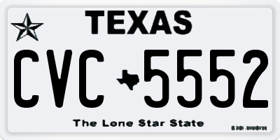 TX license plate CVC5552