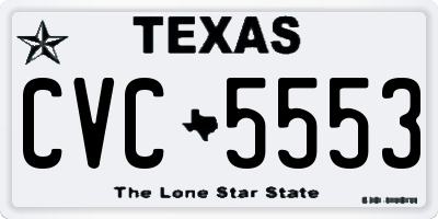 TX license plate CVC5553