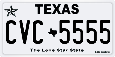 TX license plate CVC5555