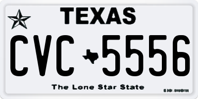 TX license plate CVC5556