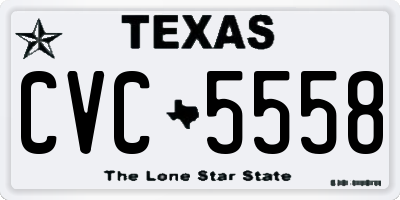 TX license plate CVC5558