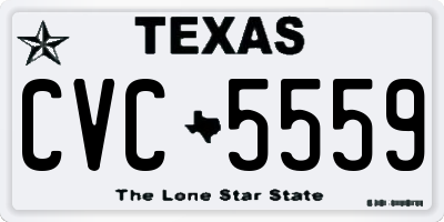 TX license plate CVC5559