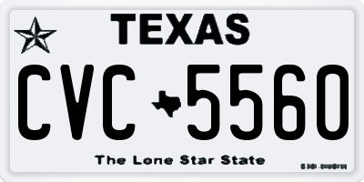 TX license plate CVC5560