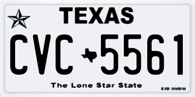 TX license plate CVC5561