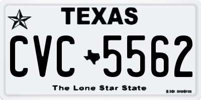 TX license plate CVC5562