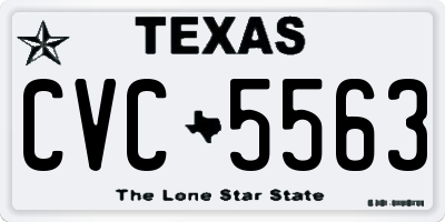 TX license plate CVC5563